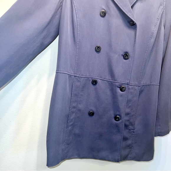 Overland Women’s Double Breasted Lined Blue 100% Tencel Jacket Size Medium - Picture 3 of 11